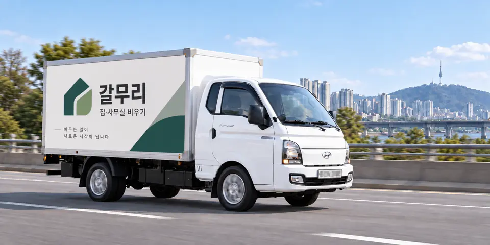 갈무리 작업 차량 (그림) · 대학동 유품정리